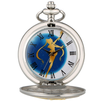 Reloj de Bolsillo Plateado de Anime Japonés Sailor Moon con Colgante, Reloj con Medallón de Niña y Luna con Cadena para Cosplay, Regalo