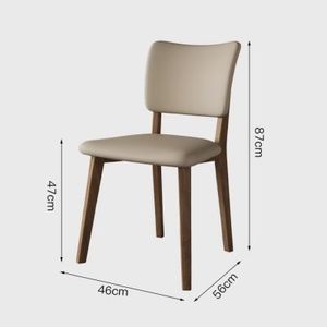 Solid Wood <strong>Dining</strong> Chairs Modern Simple Cream-style Backrest <strong>Dining</strong> <strong>Table</strong> Chairs High-end Restaurant Leather <strong>Stools</strong> - Product Image 5