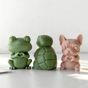 Molde de silicona para velas de aromaterapia y figuras de resina y yeso, con diseños de Gato <span class=keywords><strong>Maine</strong></span> <span class=keywords><strong>Coon</strong></span>, Perro, Rana, Tortuga y Gatito Sentado, para manualidades DIY - Product Image 5