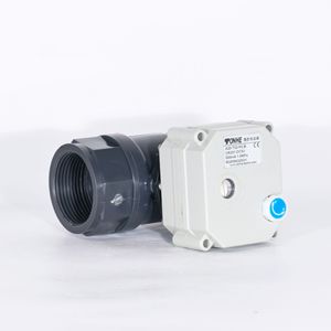บอลวาล์วไฟฟ้า Upvc 1 1/4 นิ้ว Dn32 ทนต่อการกัดกร่อนสำหรับกรด ด่าง น้ำ น้ำมัน อุณหภูมิปกติ - Product Image 2