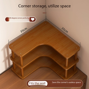 IStapromo Gifts Corner Desktop Storage Rack Wood Three-Layer Non-Folding Standing Type Multifunctional Sundries Workshops - Product Image 5