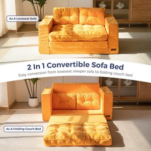 Canapé-lit convertible, canapé deux places escamotable, canapé-lit pliant, canapé de sol pliable avec oreillers <span class=keywords><strong>pour</strong></span> chambre à coucher - Product Image 4