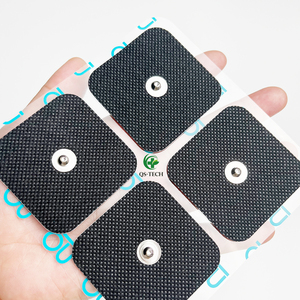 Électrodes adhésives réutilisables noires 5x5cm compatibles avec les appareils <span class=keywords><strong>Compex</strong></span> Easy <span class=keywords><strong>Snap</strong></span> TENS EMS - Product Image 2
