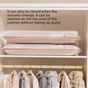 Fabric Foldable Jacket Coat Storage Bag Travel Packing Bag Closet <strong>Wardrobe</strong> <strong>Hanging</strong> Clothes Coat Suit Dust Cover Compression Bag - Product Image 5