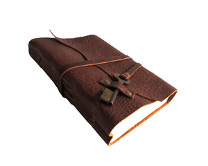 Genuine Handmade Leather Diary Plain White Paper Key Bound <b>Journal</b> Large <b>Writing</b> Notebook for Men Women Gift - Product Image 3