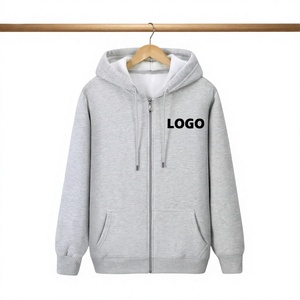 Wholesale Fashion Casual Luxury 100% Polyester Knitted Breathable Unisex Hooded Solid Color Embroidered <b>Cardigan</b> Designer Zipper - Product Image 4