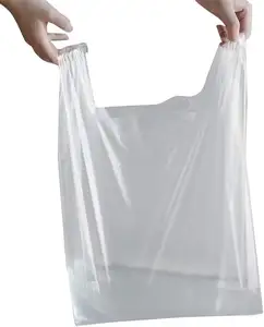 Plástico descartável HDPE LDPE T-shirt Compras Saco De Polietileno Supermercado Mercearia Varejo Sack Sacos De Compras