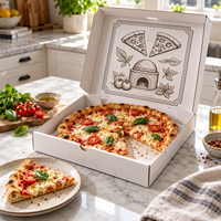 Boîtes à pizza rigides en carton ondulé écologiques personnalisées, imprimées sur mesure, prix usine, 9-30 pouces, avec logo personnalisé