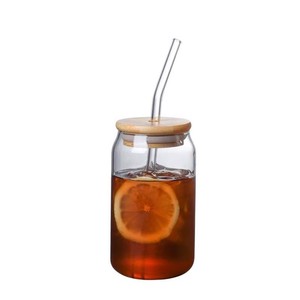 Transparent Glass Drink <b>Cup</b> With Straw Reusable For Coffee Cola Homemade Beverages Travel Use First Class Quality - Product Image 3