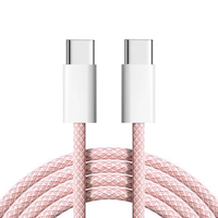 Nuevo Cable USB C a C de Nailon Trenzado de Alta Calidad de 1m 2m 60w 3A de Carga Rápida para iPhone, Computadora y Cámara