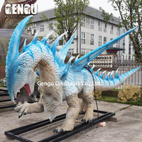 Sculpture de monstre grandeur nature, statue de dragon animatronique