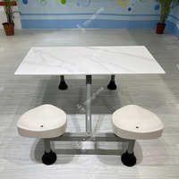 Ensemble table et chaises modernes, durables et écologiques pour la restauration rapide, idéal pour les cafétérias, restaurants, hôtels et écoles - Usage commercial