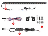 Barre de feux arrière LED universelle 12V de 31 pouces à profil bas, jaune, rouge et blanc, pour UTV Side by Side