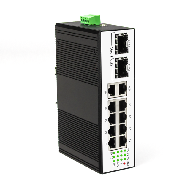 2 SFP 8 Port 1000Mbps PoE DIN-Rail Ethernet Switch  IEEE802.af/at 150W IP40 Gigabit Industrial POE Switch 8 Port 20km DC 9-57V