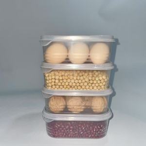 <b>Food</b> <b>Storage</b> <b>Containers</b> Rectangle <b>Stackable</b> Airtight Freshness Preservation Fridge Use Clip On Lid - Product Image 2