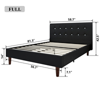 Kainice-Lit moderne noir style queens, meubles chinois, cadre de lit nordique, flocage, cuir PU glamour et tufté, lit king size avec diamant