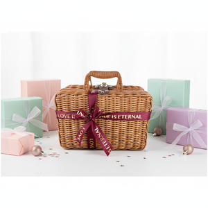 <span class=keywords><strong>Panier</strong></span> de pique-nique isotherme pliable en plastique et rotin avec doublure et couvercle, pour achats en gros - Product Image 2