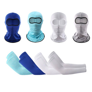 Masque de protection solaire pour le cyclisme et manchons anti-UV couleur unie pour hommes, équipement d'extérieur - Product Image 4