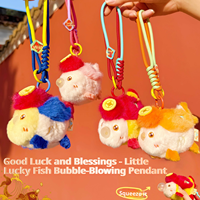 Promotion : Porte-clés Poisson en Peluche Mignon à Presser pour des Bulles, Poisson Koi Porte-Bonheur avec Breloque Lingot d'Or, Pendentif de Sac Kawaii, Cadeau pour Amis