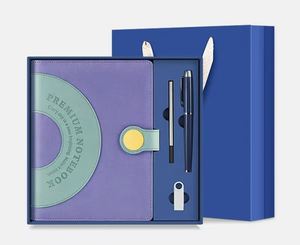 Mint Green <b>Notebook</b> and Pen Gift Set with Round Buckle Cover for Corporate Branding and Wholesale Orders - Product Image 4