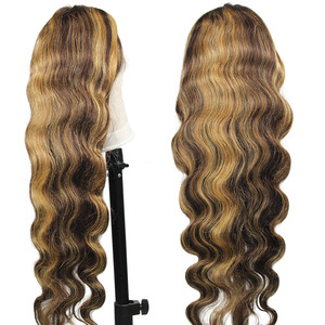 Pelucas de Cabello Humano Virgen con Frente de Encaje en Oferta, Peluca de Cabello Humano con Frente de Encaje con Reflejos P4/27 y Ondas Suaves - Product Image 6