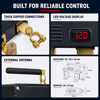 Interrupteur de déconnexion de batterie à télécommande 12V 24V avec affichage de la tension pour voiture, camion, camping-car, bateau HT-6200Q