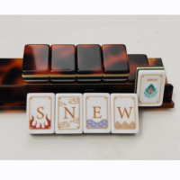 Ensemble de Mahjong américain de luxe en écaille de tortue avec 160 tuiles en acrylique imitation jade, motifs Grue, Dragon, Bambou, pour cadeau oriental, OEM ODM