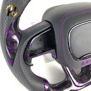 Volante Deportivo HZ Dodge Personalizado con Bordado LED RPM, Fibra de Carbono y Cuero, 4 Palancas, para Charger Challenger Hellcat SRT RT - Product Image 4