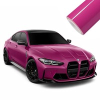 Film de protection de peinture (PPF) en TPU rose fuchsia brillant, résistant à la décoloration, avec adhésif sensible à la pression, facile à poser, pour covering automobile