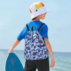 Mochila personalizada con estampado de tiburón para niños, bolsa portátil para nadar y gimnasio al aire libre para niños y niñas - Product Image 4