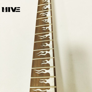 Ib Double-WOUND 24-<span class=keywords><strong>string</strong></span> 6-<span class=keywords><strong>String</strong></span> Maple cơ thể <span class=keywords><strong>Guitar</strong></span> điện với gỗ hồng mộc và mô hình ngọn lửa, bóng đen kết thúc - Product Image 6