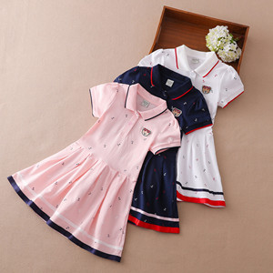 Vestido Tipo Polo de Verano para Niñas E2WOO, Vestido Informal de Manga Corta para Niñas Pequeñas de 3 a 12 Años - Product Image 2
