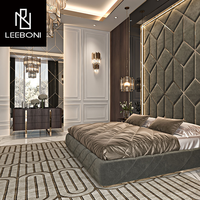 Lit simple moderne et léger de haute qualité Mobilier de chambre à coucher Tête de lit haute Lit king size de luxe double