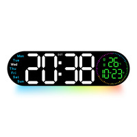 Horloge de table numérique à LED Affichage de la température Calendrier de la semaine Horloge murale avec lumière Réveil de bureau numérique Reloj De Pared