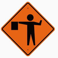 Panneaux de signalisation routière temporaires en aluminium orange réfléchissant haute visibilité pour travaux de construction et contrôle du trafic 12-48 pouces