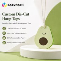 Étiquettes volantes personnalisées en papier découpées en forme d'avocat, étiquettes volantes mignonnes en forme de fruit avec cordon pour vêtements d'enfants et vêtements pour bébés