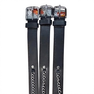 Hand Engrave Unisex Genuine Leather Cow Hide Steel Square Eco-Friendly Vintage Belts-Custom Size Black Brown Chocolate Gift Sets - Product Image 5