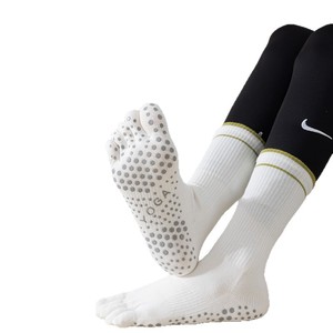 Five Finger Yoga Fitness <b>Socks</b> Mid Calf Anti-Slip Quick Dry Cotton Solid Color Stripes & Checks for Women Spring Autumn - Product Image 4
