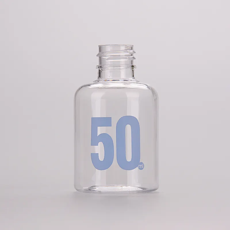 50ml OEM LOGO personalizzato bottiglia di plastica stampata mini bottiglia di shampoo da viaggio set bottiglia