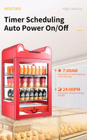 Vitrine Réfrigérée Chauffante Électrique Grande Capacité 105L à Température Unique pour Boissons Chaudes avec 5 Étagères pour Magasins
