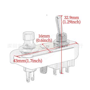 Interruptor de motocicleta MS de doble palanca 6x4x2mm para montaje en manillar, pieza de reparación - Product Image 2