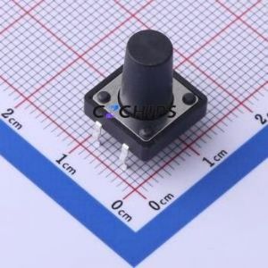 GT-TC152A-H140-L1 Tactile Switch Through hole-4P,12x12mm Switch Single Pole Single Throw Round Button 1.6N Through Hole - Product Image 1
