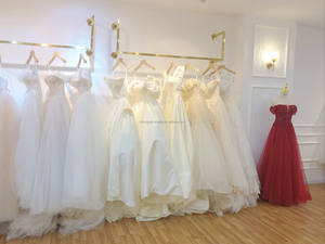 Suporte de parede para mulheres, vestido de noiva charmoso loja de roupas para mulheres de aço inoxidável montado na parede - Product Image 6