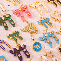 Pendentif tendance Yammy YLJ059 avec charme Chai hébreu, plaqué or 18 carats, pierre turquoise, émail, symbole juif, accessoires de bijoux