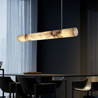 Lustres en albâtre espagnol naturel, design créatif, lumière LED de luxe à intensité variable pour restaurant, hôtel, bar