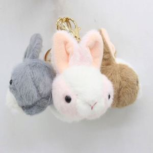 Fluffy Bunny tai sang trọng <span class=keywords><strong>Keychain</strong></span> đồ chơi Faux Lông Túi xe mặt dây chuyền quyến rũ plushie vòng chìa khóa Pom Pom chủ Dễ Thương Thỏ đầu móc chìa khóa - Product Image 2