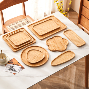 Vajilla Moderna, Utensilios de <span class=keywords><strong>Cocina</strong></span> Portátiles, Bandeja de Madera de Bambú para <span class=keywords><strong>Cocina</strong></span>, Baño, Escritorio y Sala de Estar - Product Image 5