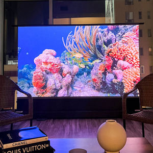 Pantalla de proyector de elevación de suelo ALR de rejilla negra 100 120 150 pulgadas soporte de cine en casa Pantalla de proyector motorizada 4K 8K - Product Image 2