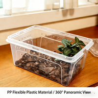 Conteneur pour petits animaux, boîte pour reptiles, cage d'alimentation portable pour insectes, araignées, vers, lézards, grenouilles, enclos pour animaux de compagnie