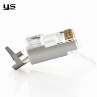 Kabel Patch Ethernet RJ45 Cat5e 24AWG Tanpa Kabel Tambahan, Konektor Transparan Kontak Emas untuk Pengkabelan Jaringan Rak Pusat Data